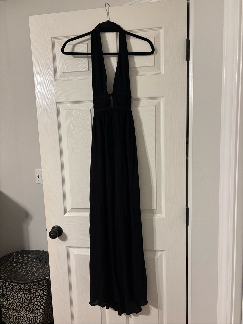Black Halter Maxi Dress size small NWT